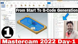 Mastercam 2022 Day-1 Complete tutorial | How to Start Mastercam 2022 & Post process G-Code in Hindi