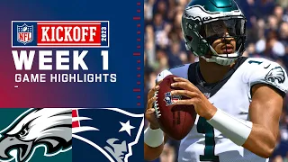 Eagles vs. Patriots Week 1 - Madden 23 Simulation Highlights (Madden 24 Rosters)