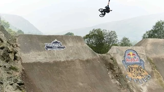 BMX Contest on Massive Dirt Quarterpipe