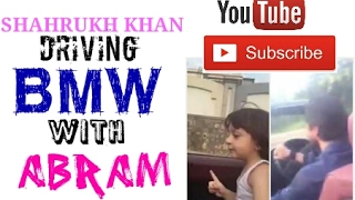 Shahrukh Khan  With His son AbRam In Mumbai Driving his BMW [Full Video]