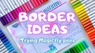 CUTE BORDER DESIGN TO DRAW ✨ BRUSH MARKER REVIEW ✨  BRUSH PENS FOR NOTE TAKING & JOURNALING