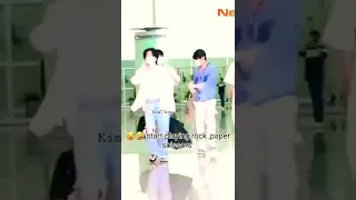 2 seok playing rock,paper and scissors today on Airport staff reaction😅 #bts #shorts #jk