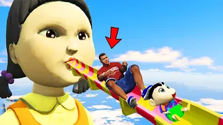 Shinchan & Franklin Try Impossible Squid Game Ultimate Bike Ramp Challenge (Part 3)