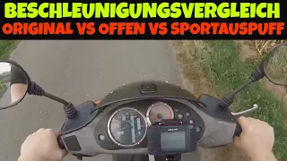 Beschleunigungsvergleich Original vs. Offen vs. Sportauspuff + Sportvario + Sportkupplung