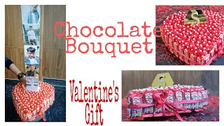 DIY choclate bouquet with pop up pictures// Choclate bouquet tutorials// Valentine's gift