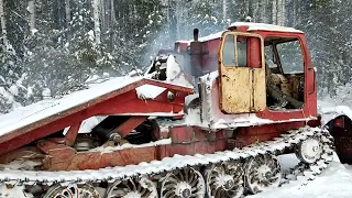 Тракторам из СССР морозы не страшны.Работаем в -35°