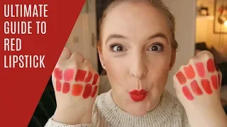 ULTIMATE GUIDE TO RED LIPSTICK // Different reds, Top 5 drugstore & high end, New In & Lip Swatches