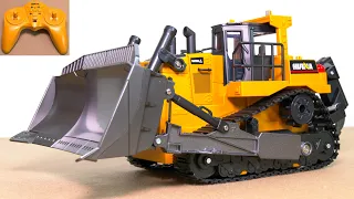 Huina 1569 Rc Model Dozer Unboxing, first Test!! Scale 1/16 radio controlled model tractor dozer RTR