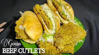 Goan Beef Cutlet | Goan Beef Cutlet Pao | Beef steak recipe | Street food delicacy | HOME COOKING