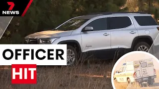 Police officer struck by car in hit-run crash on Barrier Highway | 7 News Australia