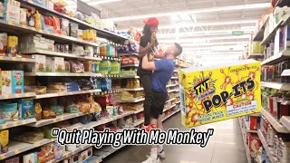 Throwing Pop Its Fireworks At People Prank! *GONE WRONG*