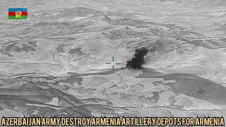 Azerbaijan vs Armenia war live footage 2020, Azerbaijan army destroy artillery depot of Armenia