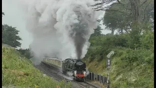 35028 Clan Line - A Dramatic Run Up Hemerdon Bank - The Cornishman 2018