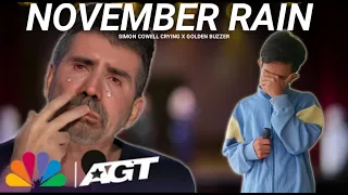 Golden Buzzer: Simon Cowell Crying To Hear The Song November Rain Homeless On The Big World Stage