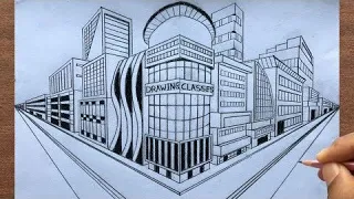 How to Draw a Town using Two-Point Perspective: Step by Steps || How to Draw a House in 2-point