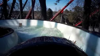 log jamboree front row pov, six flags over georgia log flume