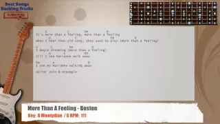 🎸 More Than A Feeling - Boston Guitar Backing Track with chords and lyrics