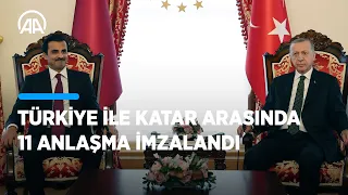 Cumhurbaşkanı Erdoğan, Katar Devleti Emiri Şeyh Temim ile anlaşmaların imza törenine katıldı