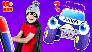 Where Is My Siren? | PoliceMonsterTruck + More Nursery Rhymes and Kids Songs |