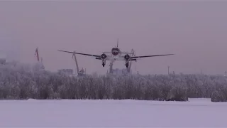 Учебная посадка Дуглас DC-3. Сургут. Боровая.