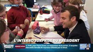 L'interro "surprise" d'Emmanuel Macron face à des petits écoliers