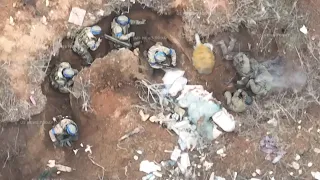 Horrible footage! Ukrainian drones drop grenades destroys dozens Russian troops in Bakhmut border