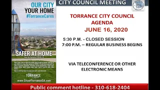 Torrance City Council Meeting - June 16, 2020