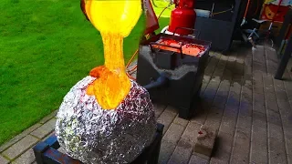 EXPERIMENT: LAVA vs BIG ALUMINUM FOIL BALL