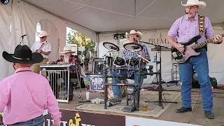 "Barely Gettin' By" Band playing a funky Mustang Sally over the dinner hour at Laramie Jubilee Days.