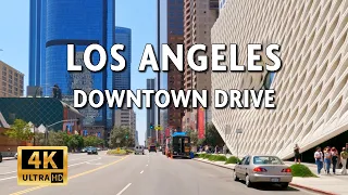 Los Angeles - Driving Downtown - 4k Video With Hi-Fi Live Street Sound