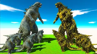 Legendary Godzilla War - Growing Godzilla 2014 VS Thunder Godzilla, Size Comparison Godzilla