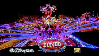 Dumbo the Flying Elephant at Night On Ride 4K POV with Queue Walt Disney World 2023 10 28