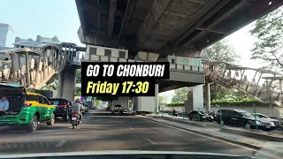 [4K] 🚗🚦 Driving from Bangkok to Chonburi On 22 March 2024, 17:30 p.m. On Burapha Withi Expressway