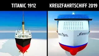 Die Titanic und moderne Kreuzfahrtschiffe im Vergleich