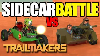 2v2 Sidecar Motorcycle Battle! Upgrading Weapons Along the Way.  Trailmakers Multiplayer