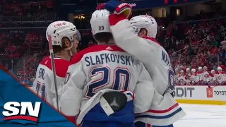 Canadiens' Slafkovsky Wires Home A Quick Snap Shot Off A Sweet Drag Move To Pad Lead