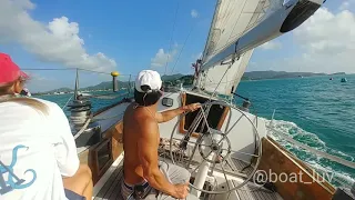 Sailing in Antigua on a Cal 40