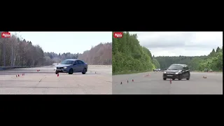 Лосиный тест: LADA Vesta Sport without ESP vs LADA Kalina NFR (at 82 km/h)