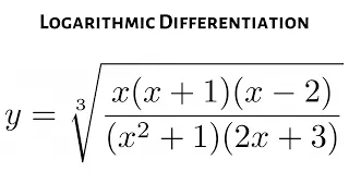 Find the Derivative dy/dx using Logarithmic Differentiation