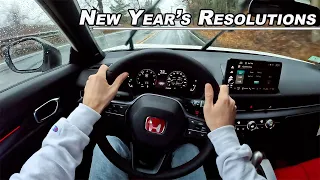 2023 New Year's Resolutions - Honda Civic Type R Therapy Drive (POV Binaural Audio)