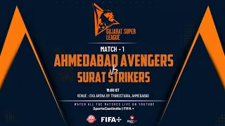 AHMEDABAD AVENGERS VS SURAT STRIKERS | MATCH 1 | GUJARAT SUPER LEAGUE