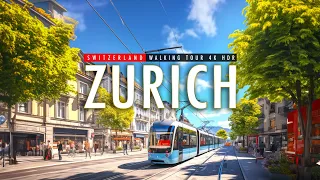 Zurich Streets and Sights: A Relaxing Walking Tour Experience|  4K50fps |  European Walking Tours