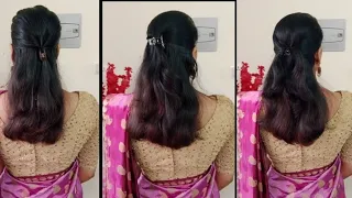 3 simple everyday open hair hairstyle ,🌸🌸clips hairstyle 🌺🌺.