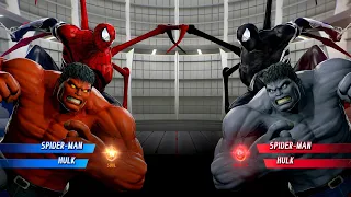 Spiderman Hulk (Red) vs. Hulk Spiderman (Black) Fight - Marvel vs Capcom Infinite PS4 Gameplay