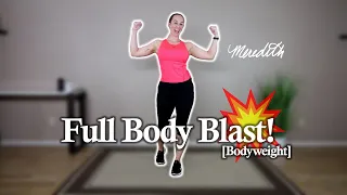 Senior Fitness | 20 Minute "Full Body Blast" Bodyweight Cardio Workout | Intermediate Level