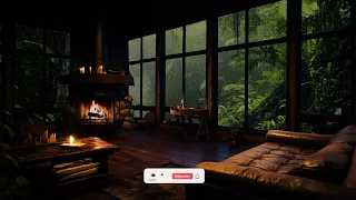 Create Your Heavenly🛏️Relaxing Fall Rain Sounds by the Crackling Fireplace | Rain Sounds for Sleep