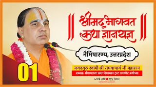 श्रीमद भागवत कथा Shrimad Bhagwat Katha Jagadguru Swami Raghvacharya Ji Maharaj at Nemisaar Day-1