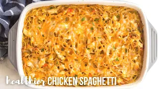 HEALTHIER Chicken Spaghetti Bake (no canned soups!) | The Recipe Rebel