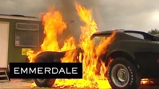 Emmerdale - Chrissie Sets Fire To Robert's Car