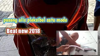 cara pasang lampu alis motor beat 2018 || alis satu mode warna merah